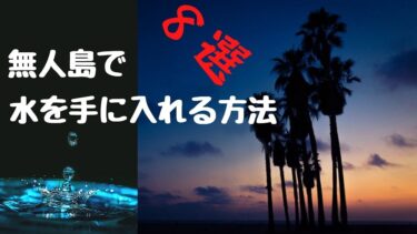 【遭難経験者が語る】南国の無人島で飲み水を手に入れる方法8選【水の作り方】